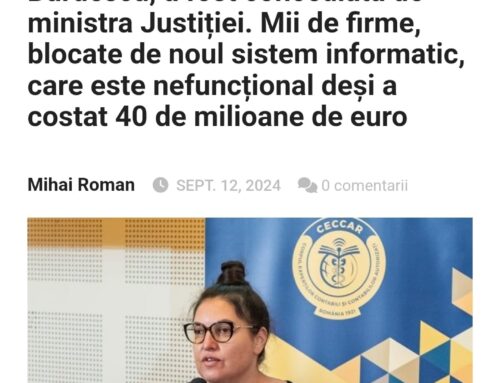 Șefa ONRC a fost concediată