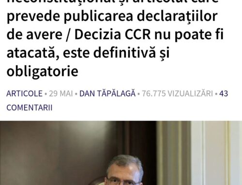 Transparența nu e opțională. Eu aleg să-mi public declarațiile de avere